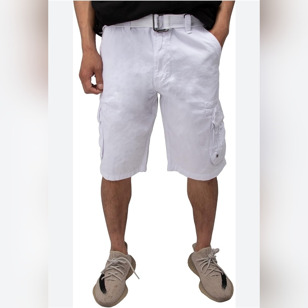X RAY Men's Raw X Belted Cargo Shorts Relaxed Fit Casual Tactical Knee Length